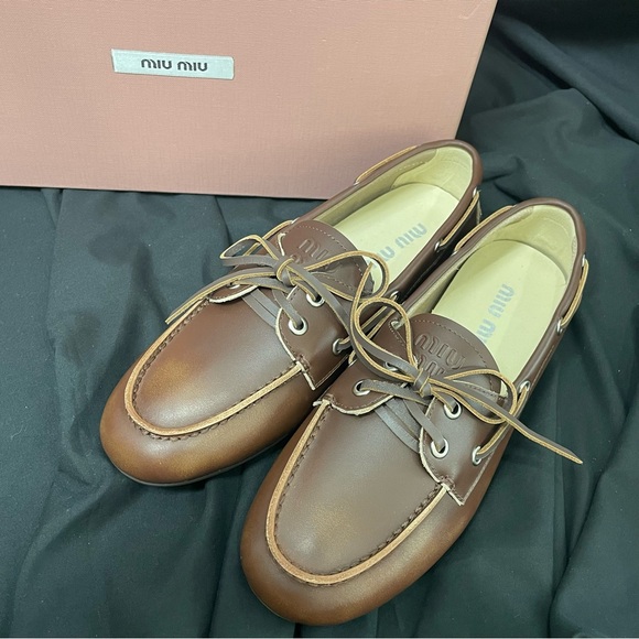 Miu Miu Shoes - Miu Miu Women's Brown Loafers